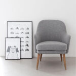 كرسي رمادي كتان - sz309