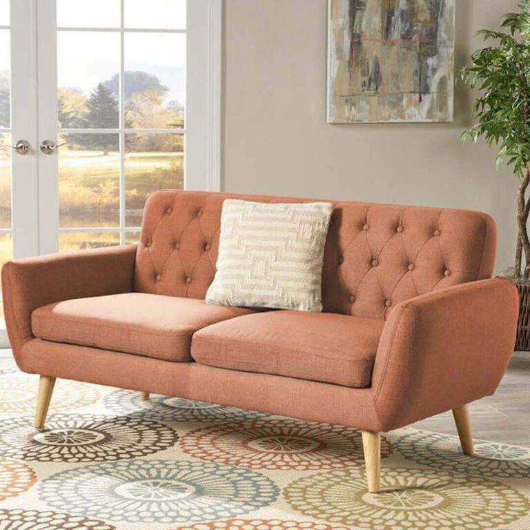 كنبة كابتونيه كتان خشب زان