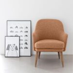 ⁦كرسي رمادي كتان - sz309⁩ - الصورة ⁦5⁩