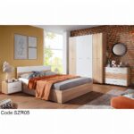 ⁦غرفة نوم خشب 5 قطع أبيض*بيج-szr05⁩ - الصورة ⁦6⁩