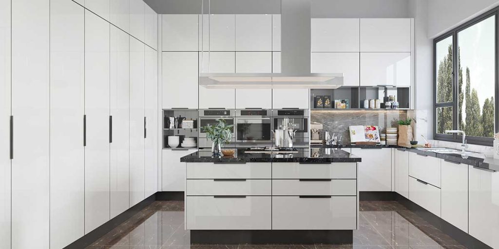 مطابخ خشب مودرن ابيض