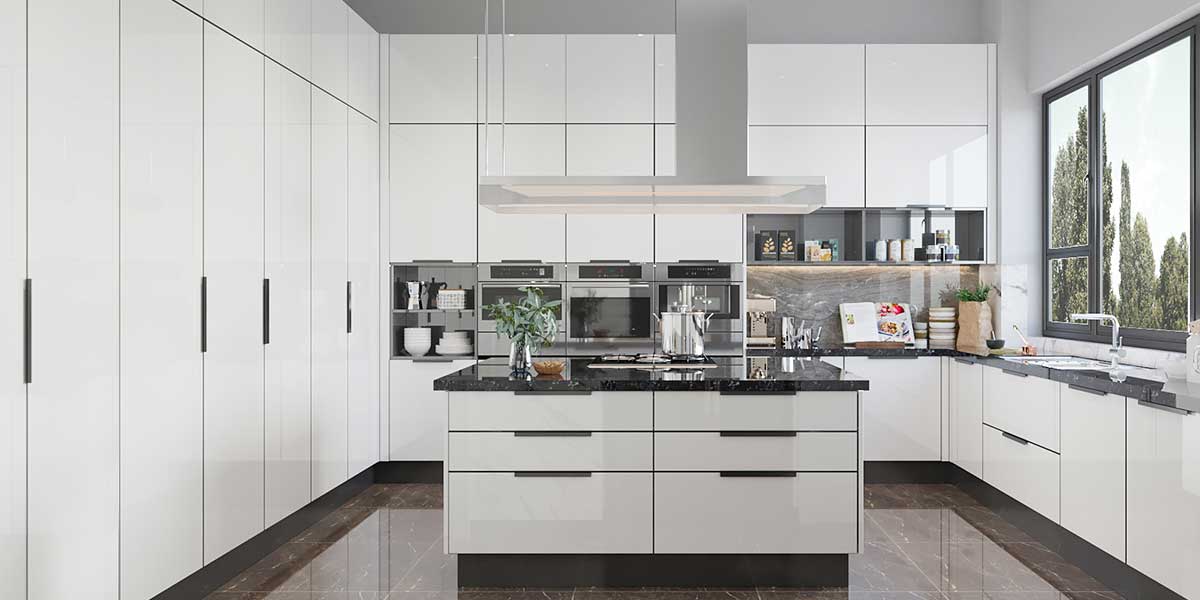 مطابخ خشب مودرن ابيض